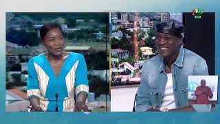 뮤지션 AMZY가 RTB 오후 1시 뉴스 세트에서 자신의 경력과 프로젝트에 대해 이야기합니다.