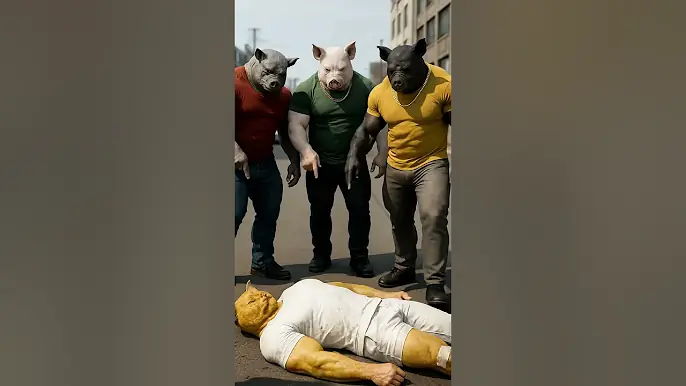 الخنزير العملاق كسر عضم القط مياو🥹ولاكن النهاية صادمه جدا🥹#shorts #cat #ai