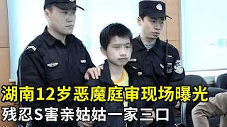 湖南12岁恶魔少年庭审现场曝光!残忍S害亲姑姑一家三口,说出作案动机让人震惊!