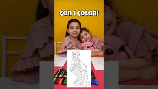 😍Las PEQUEÑAS colorean a RUMI/HUNTRIX versión SIRENA con 1 COLOR! #disney #art #drawing