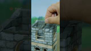 How I Built a Beautiful Two-Story Green House with Mini Bricks  #house #miniature