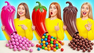 젤리 푸드, 리얼 푸드 vs 초콜릿 푸드 챌린지 | 재미있는 상황 Super Hyper DO