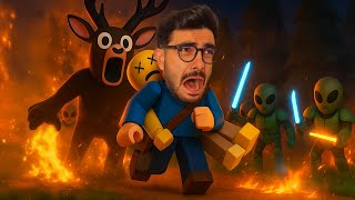 دخلت مقر الفضائيين السري 😱 99 ليلة في الغابة