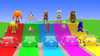 Long Slide Game With Elephant Gorilla Buffalo Hippopotamus Tiger 3d Animal Game Funny 3d Animals