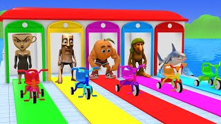 Long Slide Game With Cow Elephant Gorilla Hippopotamus Tiger 3d Animal Game Funny 3d Animals