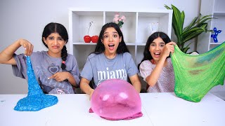 تحدي 3 ألوان صمغ السلايم !! شفا ★ 3 colors of glue slime challenge