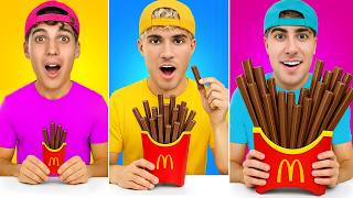 작은 중간 거대한 음식 먹기 !!