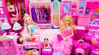 13 Minutes Satisfying with Unboxing Cute Barbie Princess Bedroom Dress Up Playset ASMR | Review Toys