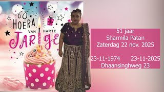 51 jaar Sharmila Patan. Zaterdag 22 nov. 2025.