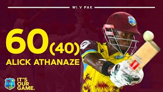 Alick Athanaze의 놀라운 이닝 🔥 모든 공 | 서인도 제도 vs 파키스탄 3라운드 T20