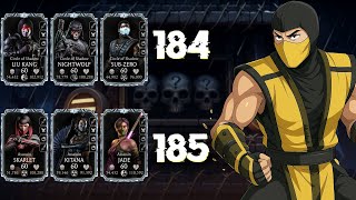 Guia completo | Como passar as Lutas 184 e 185 Torre Dragão Negro Fatal | MK Mobile