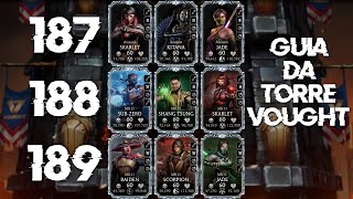Guia completo | Como passar as Lutas 187, 188 e 189 da Torre Vought | MK Mobile 6.3