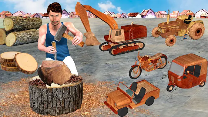 लकड़ी खिलौने वाहन Wood Carving Vehicles Khilona Comedy Video Hindi  Comedy