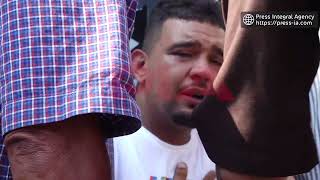 بكاء و صرخات أهالي ضحايا 18 جزائري بريئ ماتو في واد الحراش ٬ عند نقل جثامين القتلى