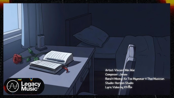 Vincent Min Wai  - အနက်ရောင်နှင်းဆီ (Lyric Video)