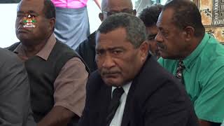 Hon. Filimoni Vosarogo officiates at the Cakaudrove Provincial meeting in Yaroi Village, Savusavu