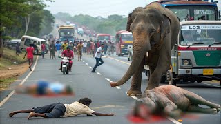 Wild Elephants Spread Fear on the Road | Total Annihilation Looms #elephantattack #elephant