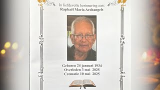 De uitvaartdienst en crematie van Raphael Maria Archangels. Zaterdag 10 mei 2025.