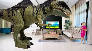 Dinosaur Stories for Kids | Stephi's Dinosaur Toys Become Alive In Her House