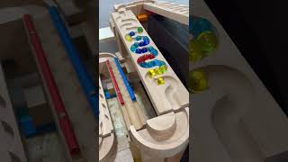 Wiggle Course Marble Run ASMR ☆ Educational Toy Quadrilla & HABA Melody Slope + Rainbow Goal②