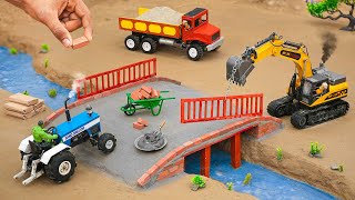 diy mini truck making bricks and metal railing bridge construction science project ‪@sanocreator‬