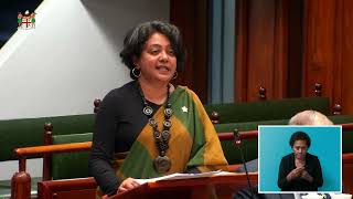 Hon. Sashi Kiran delivers her Ministerial Statement at Parliament Sitting session