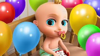 🎈Johny Johny Sí Papa y los GLOBOS 🟡🟡 Aprende Colores + Los Pollitos - Canciones Infantiles