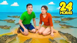 SOBREVIVIMOS 24 HORAS en una ISLA LLENA DE COCODRILOS 