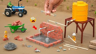 diy mini bricks Water Tap Construction Project | Village Water Supply  @sanocreator ​