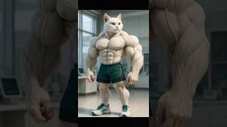 Bullied Fat Cat goes Muscular! 💪 #shorts #catsoftiktok #cat #ai