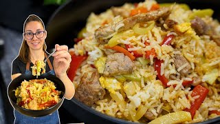 Ориз с месо и зеленчуци | Ориз по китайски | Вкусни рецепти с Таня
