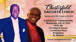 A Service of Thanksgiving for the Life of Chesterfield Lynch