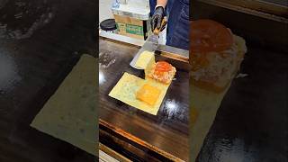 Korean street food folding cheese egg toast #mukbang #foodie #koreanfood