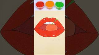 👄Cherry Lips 🍒Sand ASMR  #asmr #sandasmr #sandpainting #satisfying #relaxing #coloring #lips