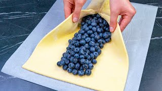 5분 만에 완성하는 디저트! 퍼프 페이스트리와 블루베리만 있으면 돼요