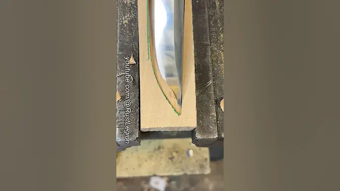 Leather sheath with wood liner