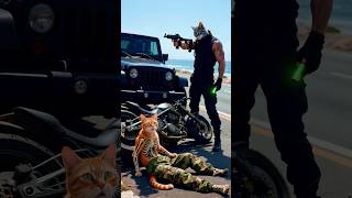 القط مياو رجع جسمه كله عضم بسبب رصاصة خضراء💔… بس شجاعته خلت اللصوص يندموا!🔥🚔 #shorts #cat #ai