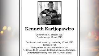 De uitvaartdienst en begrafenis van Kenneth Karijopawiro. Donderdag 15 mei 2025.