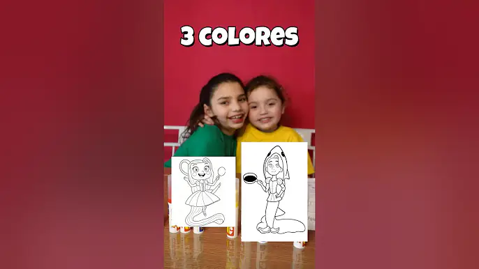 🌈Las PEQUEÑAS colorean con solo TRES colores a BALLERINA/Rapunzel y TRALALERO/Sirena #drawing