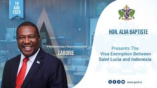 Hon. Alva Baptiste Presents The Visa Exemption Between Saint Lucia and Indonesia