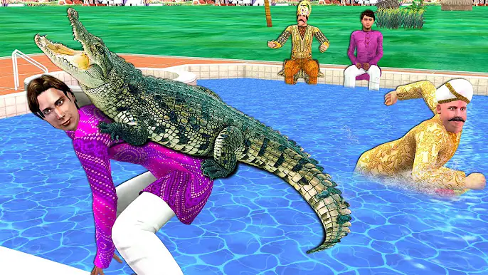 मगरमच्छ Swimming Pool Crocodile  Hindi  Comedy Video