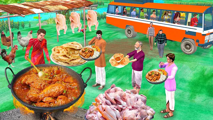 New Delhi Wala Ka Chicken Changezi Paratha Chicken Curry Street Food Hindi Kahaniya Moral Stories