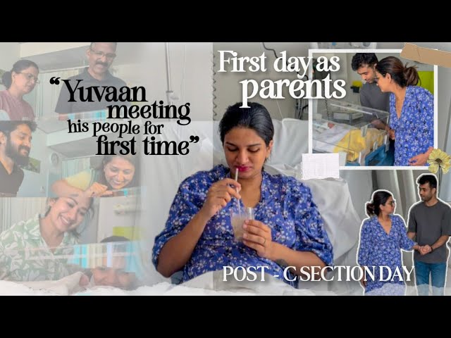 Yuvaan meeting his people for first time | First day after C-Section | Day 1 as parents