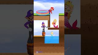 Good Mermaid Peach and Bad Mermaid Rosalina 🐬 Who will Mario Love ❓ ♥️ #shorts