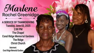 A Service of Thanksgiving for the Life of Marlene Greenidge