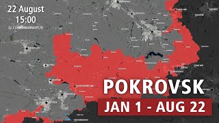 Russian Invasion of Ukraine: Pokrovsk / Kostiantynivka Offensive - Every Day [JAN 1 - AUG 22 2025]