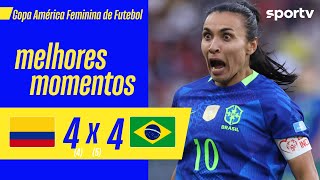 COLÔMBIA 4 (4) X (5) 4 BRASIL | MELHORES MOMENTOS + PÊNALTIS | FINAL COPA AMÉRICA FEMININA | sportv