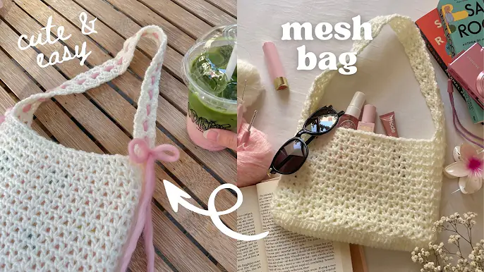 how to crochet the cutest mesh bag (any size!) | beginner-friendly tutorial + easy V-stitch pattern