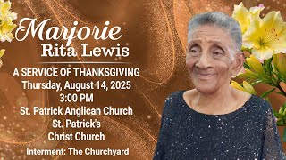 A Service of Thanksgiving for the Life of Marjorie Lewis