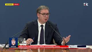 Obraćanje medijima predsjednika Srbije Aleksandra Vučića